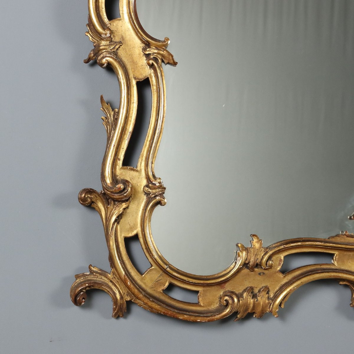 Specchiera in Legno Intagliato e Dorato Italia Inizio XX Secolo-photo-2