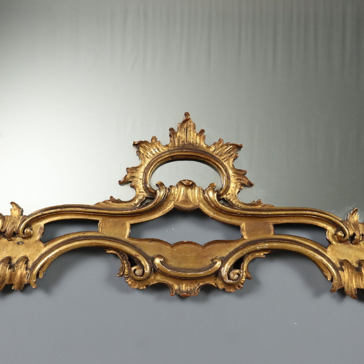 Specchiera in Legno Intagliato e Dorato Italia Inizio XX Secolo-photo-3