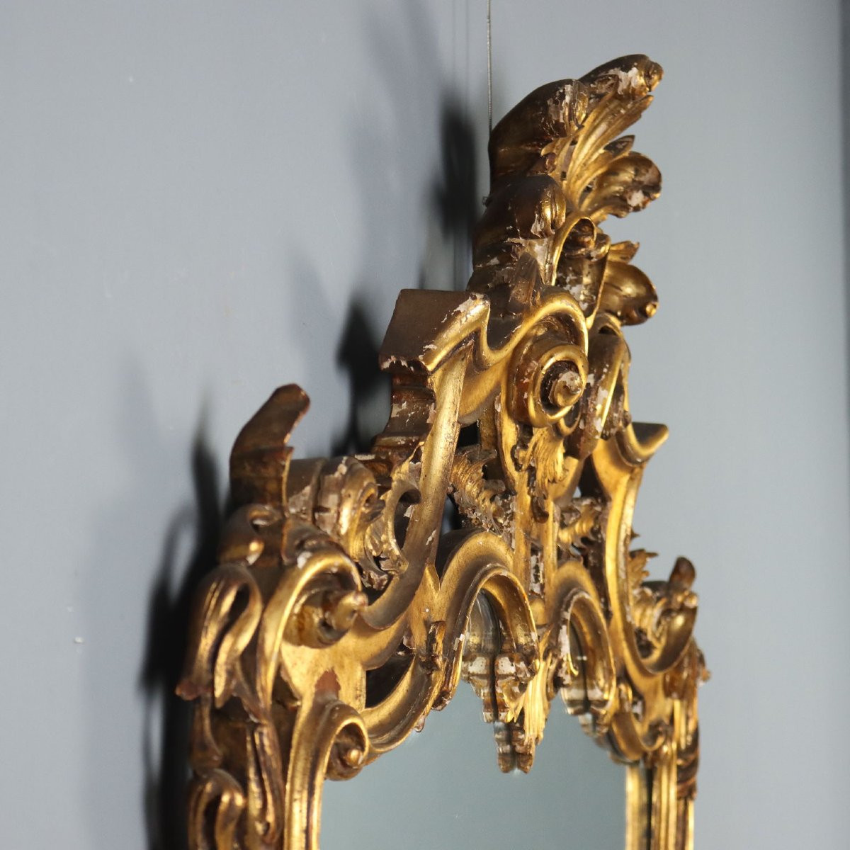 Specchiera in Legno Intagliato e Dorato Italia Inizio XX Secolo-photo-5