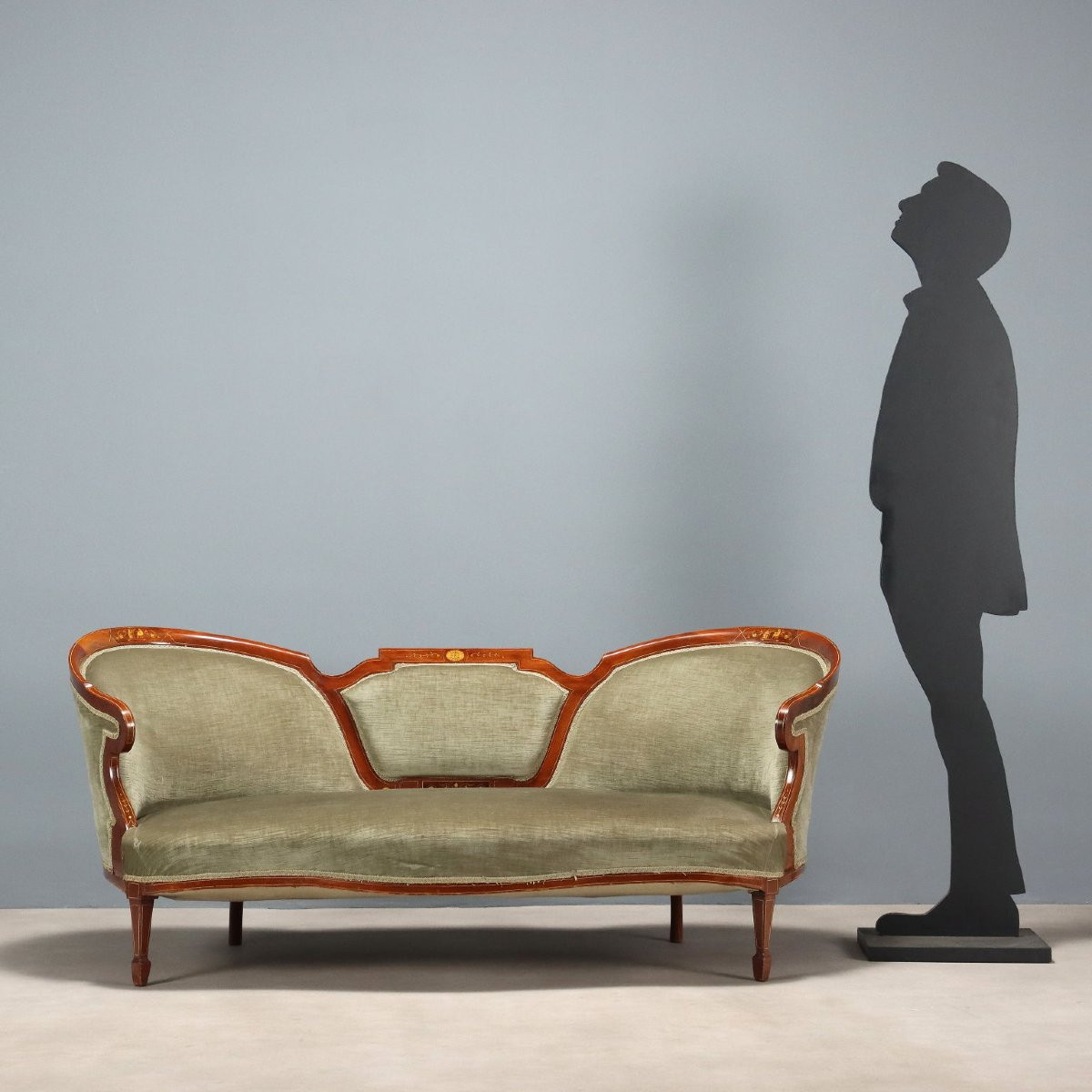 Divanetto in Mogano Inghilterra Fine XIX Inizio XX Secolo-photo-2