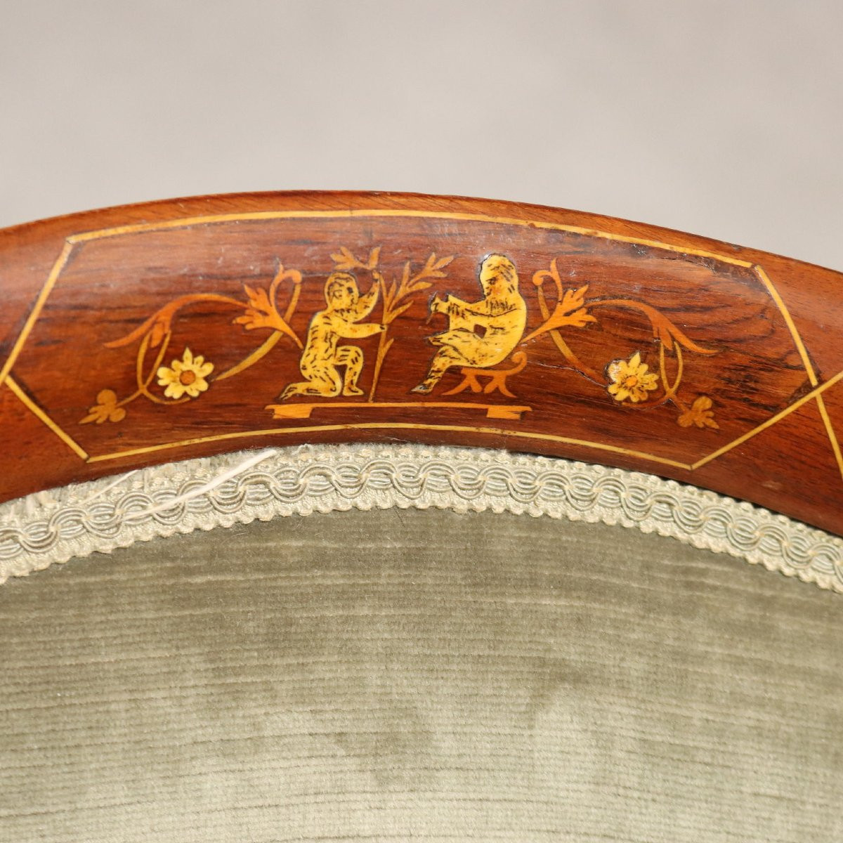 Divanetto in Mogano Inghilterra Fine XIX Inizio XX Secolo-photo-2