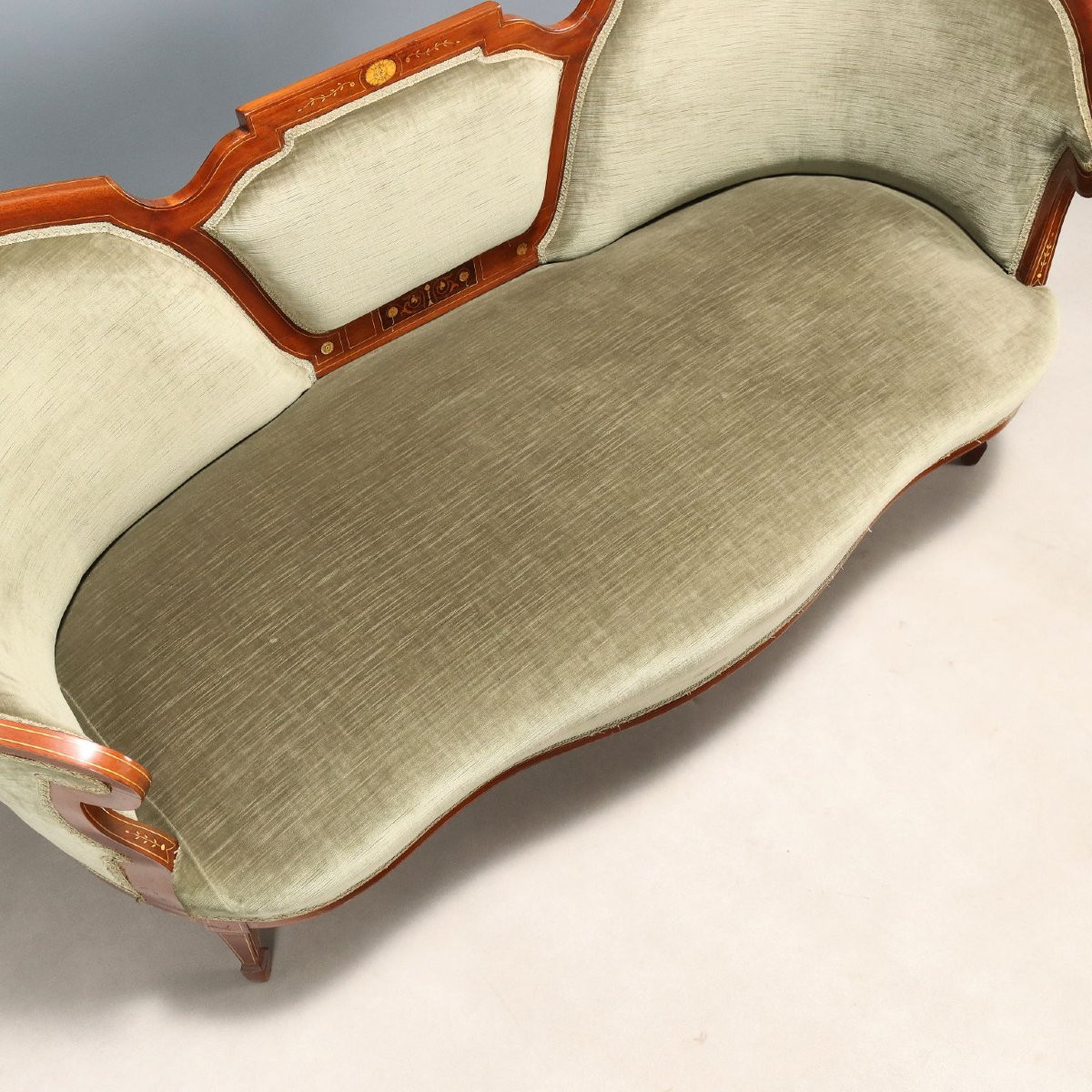 Divanetto in Mogano Inghilterra Fine XIX Inizio XX Secolo-photo-4