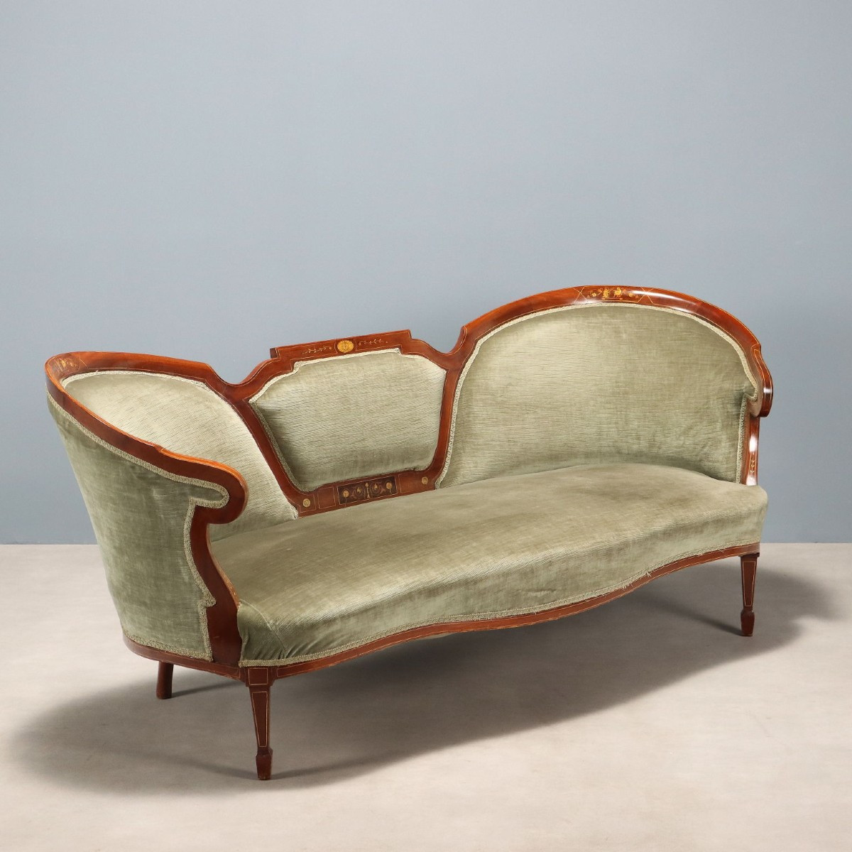 Divanetto in Mogano Inghilterra Fine XIX Inizio XX Secolo