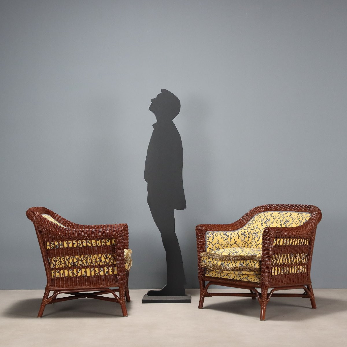 Coppia di Poltrone in Rattan Italia XX Secolo-photo-2