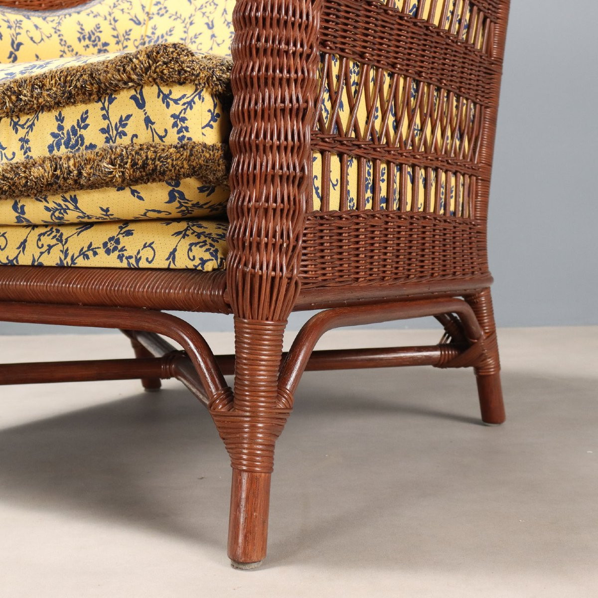 Coppia di Poltrone in Rattan Italia XX Secolo-photo-2