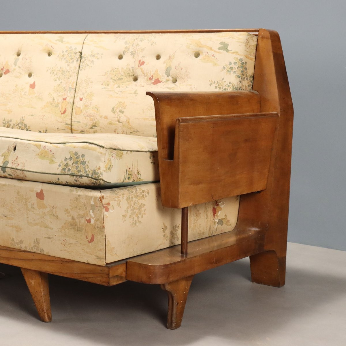 Divano Letto Art Déco in Noce Italia Secondo Quarto XX Secolo-photo-3