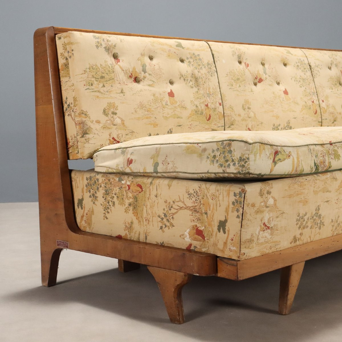 Divano Letto Art Déco in Noce Italia Secondo Quarto XX Secolo-photo-4