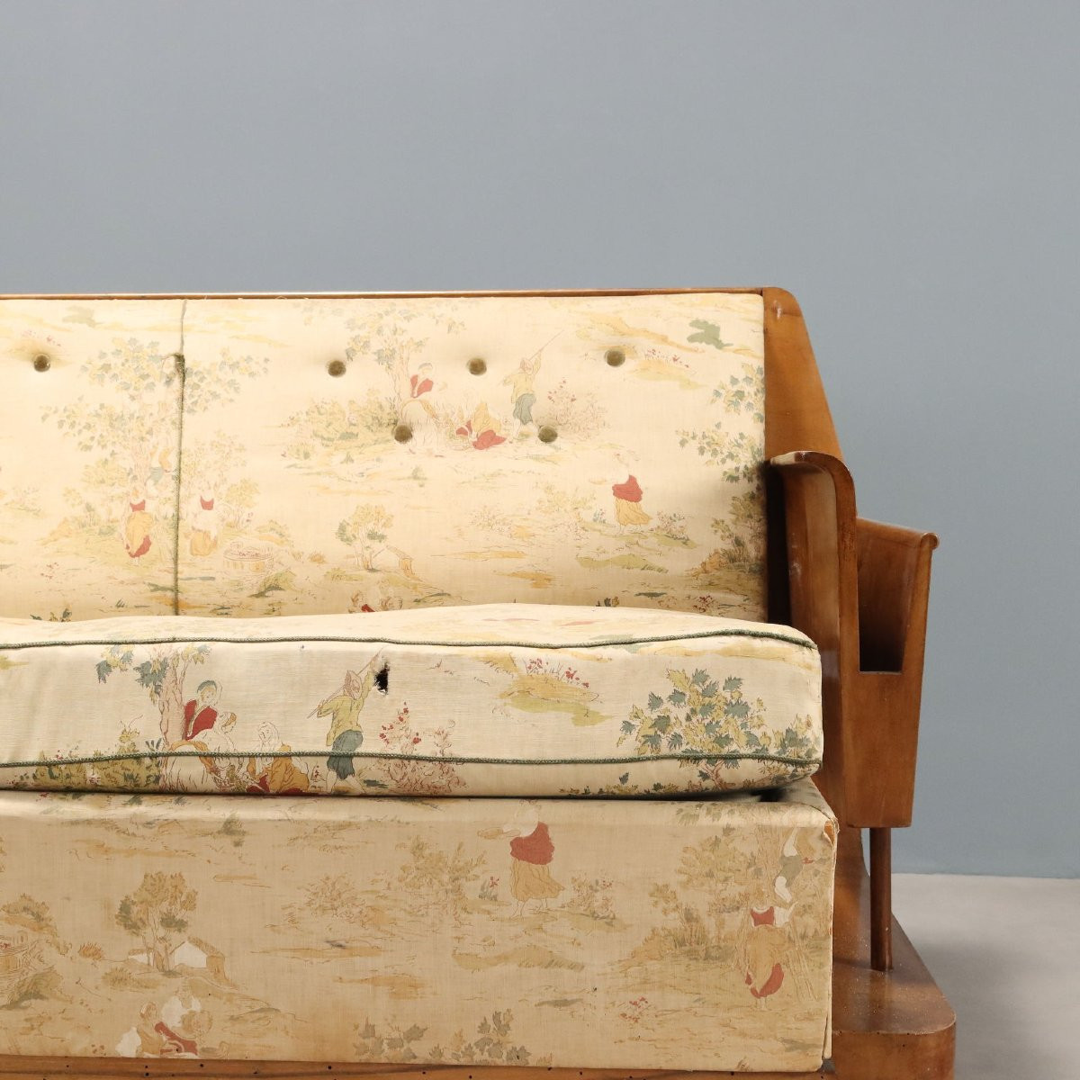 Divano Letto Art Déco in Noce Italia Secondo Quarto XX Secolo-photo-2