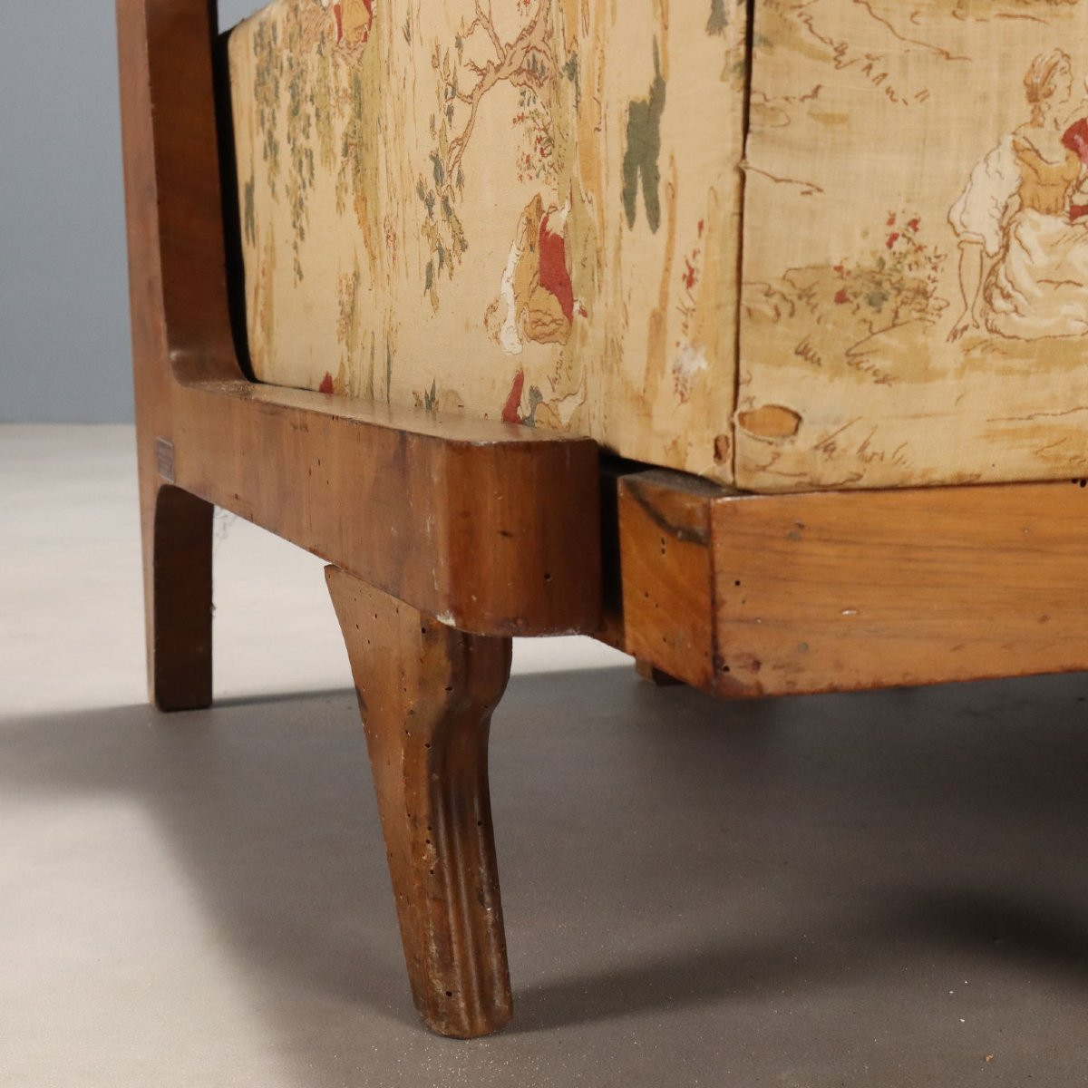 Divano Letto Art Déco in Noce Italia Secondo Quarto XX Secolo-photo-3