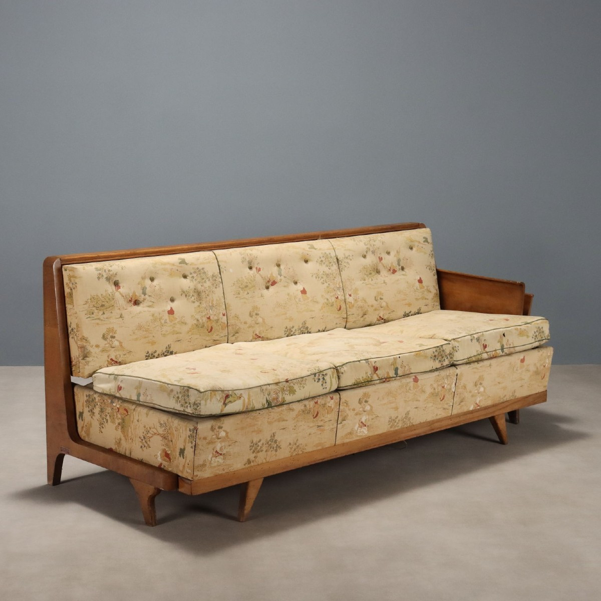 Divano Letto Art Déco in Noce Italia Secondo Quarto XX Secolo