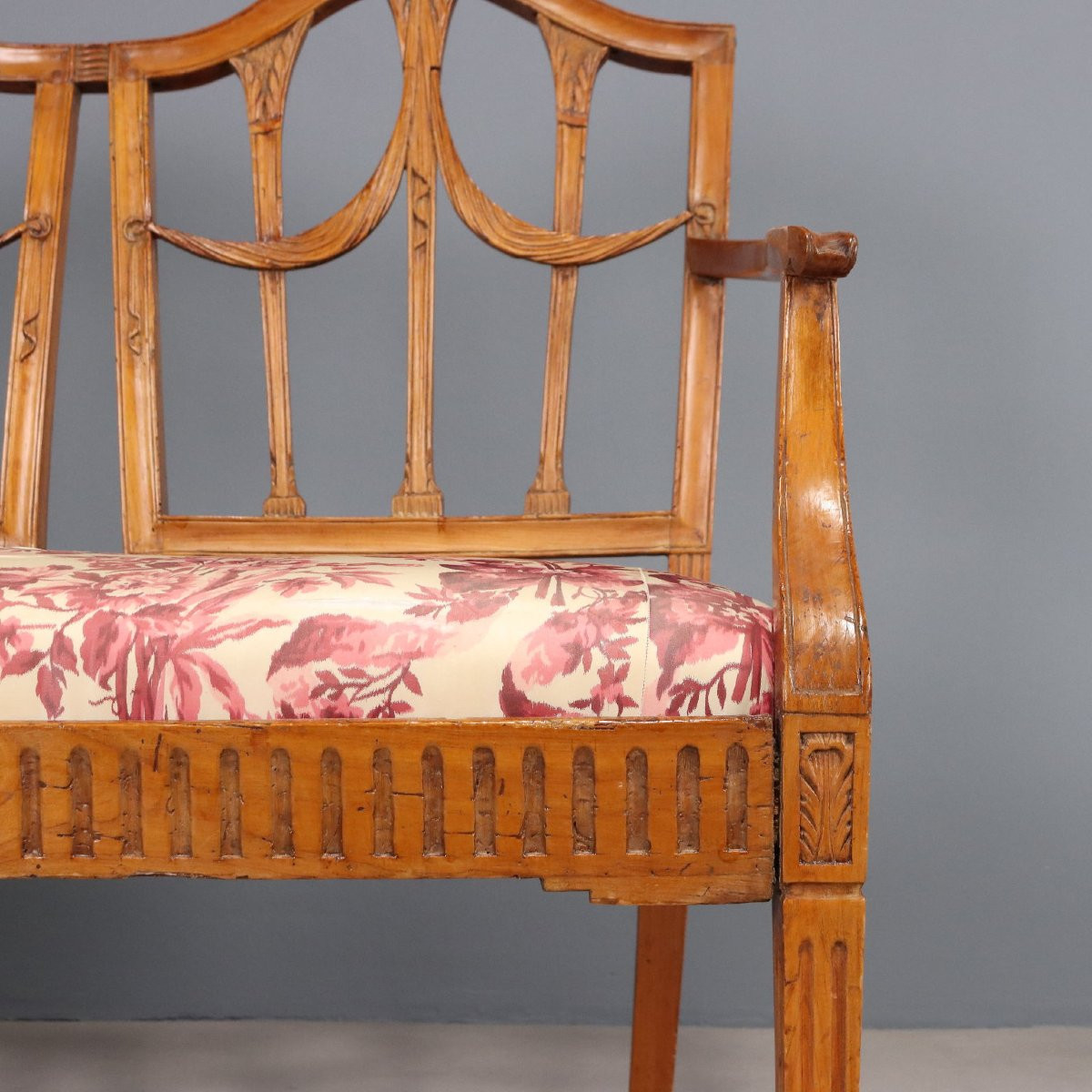 Divanetto 3 Posti Neoclassico Italia Inizio XIX Secolo-photo-3