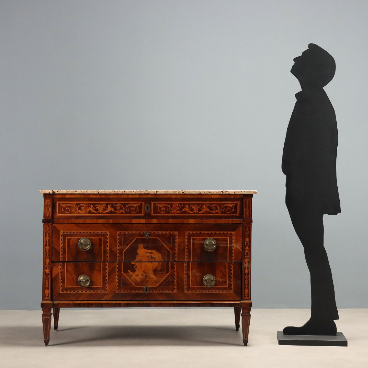 Comò Neoclassico in Noce Italia Fine XVIII Secolo-photo-2