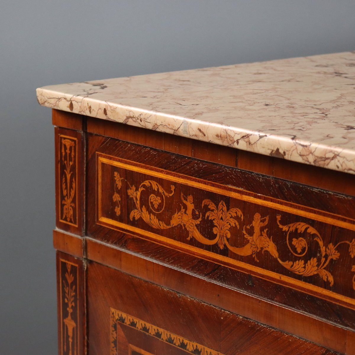 Comò Neoclassico in Noce Italia Fine XVIII Secolo-photo-3