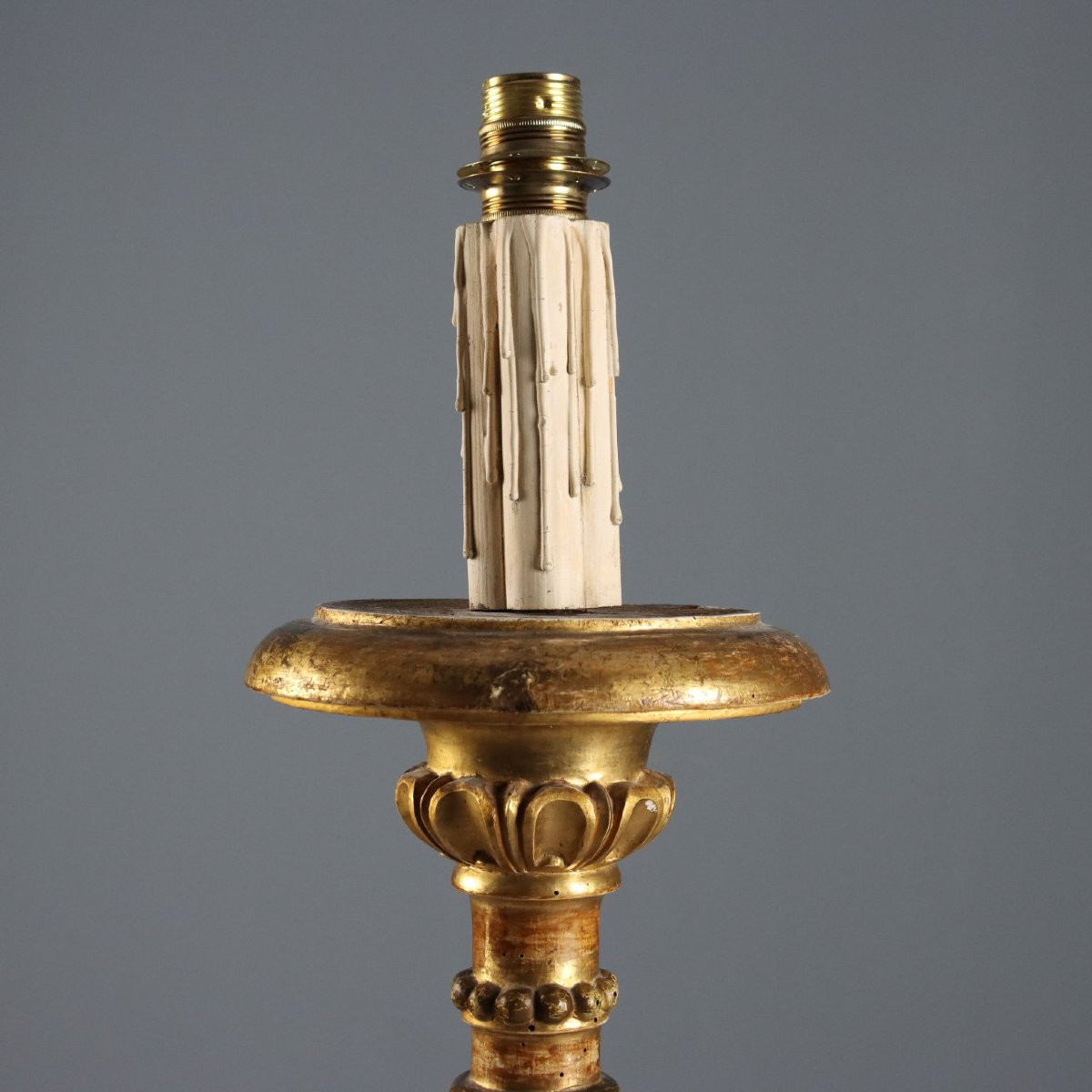 Torciere in Legno Dorato Italia Metà XIX Secolo-photo-3