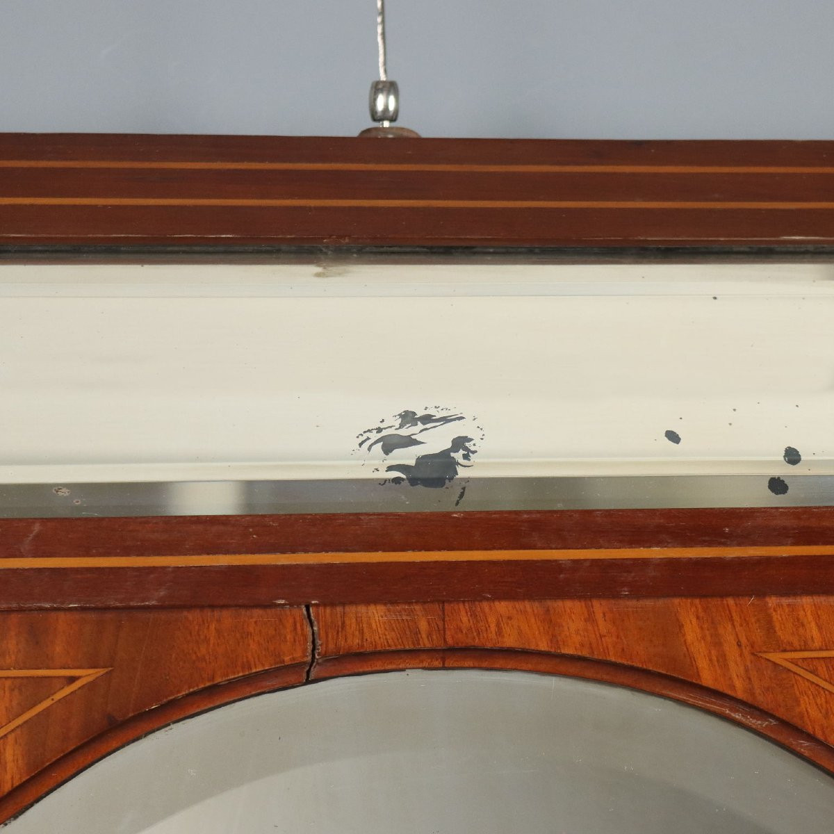 Specchiera in Mogano con Filettature e Intarsi in Acero Inghilterra Fine XIX Secolo-photo-4