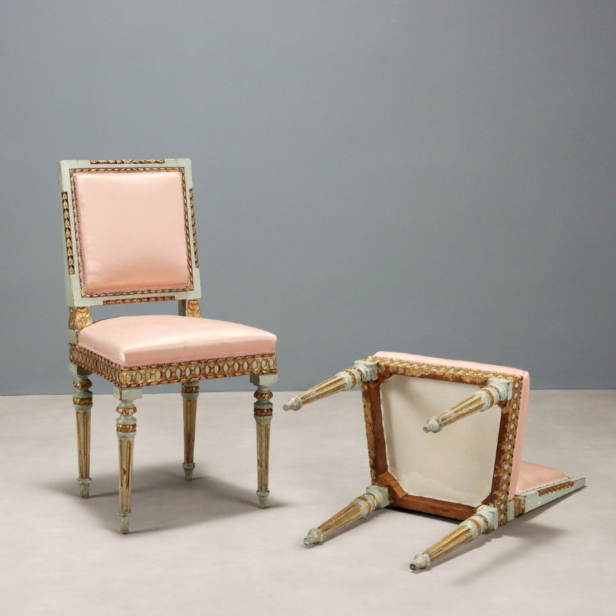 Gruppo di 4 Sedie Lombardia Terzo Quarto XVIII Secolo-photo-6