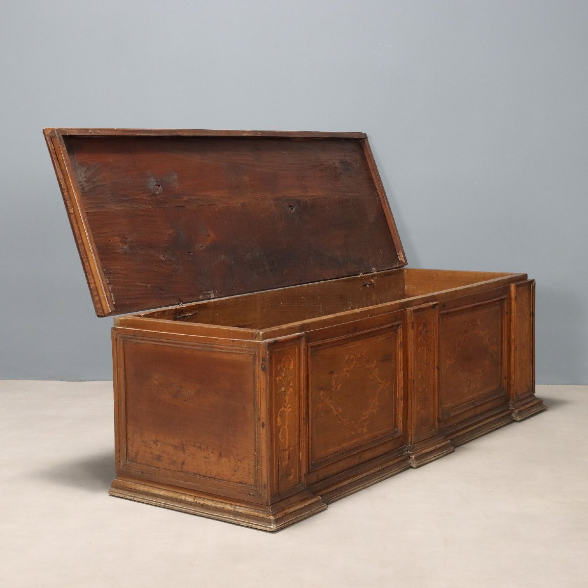 Cassapanca in Noce Italia Fine XVIII Secolo-photo-3