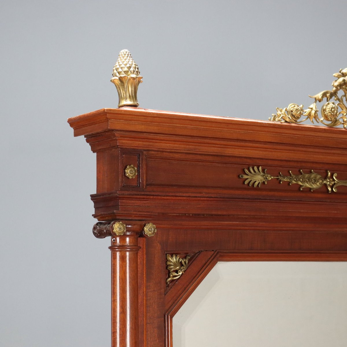 Credenza in Mogano con Alzata a Specchio Francia Inizio XX Secolo-photo-4