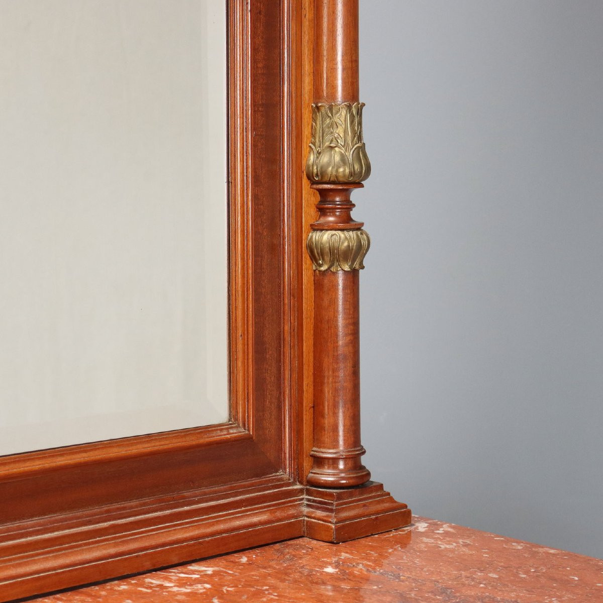 Credenza in Mogano con Alzata a Specchio Francia Inizio XX Secolo-photo-2