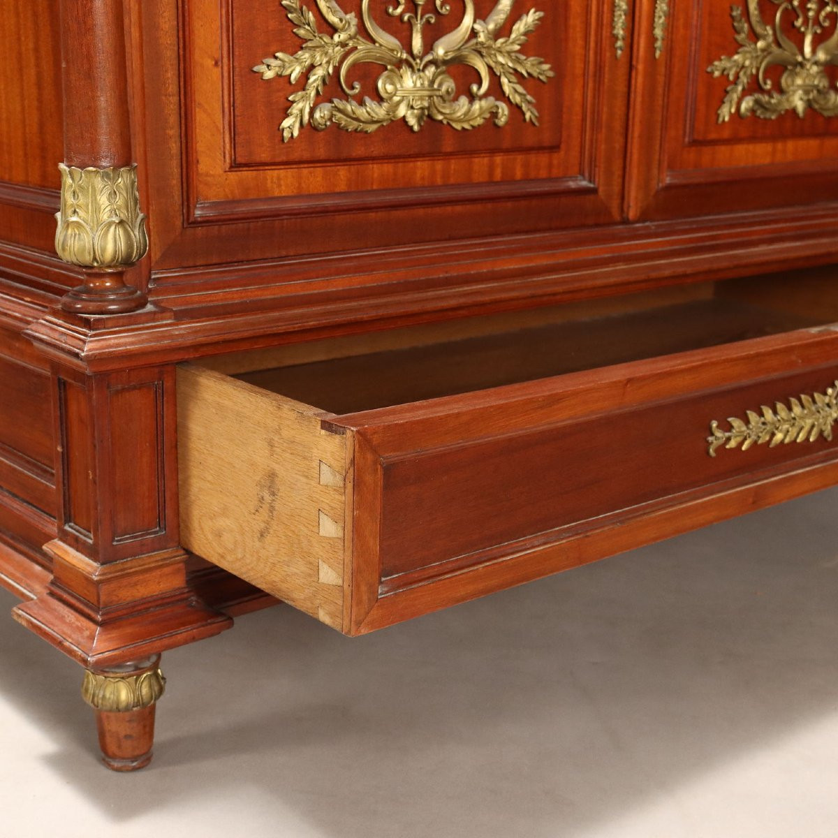 Credenza in Mogano con Alzata a Specchio Francia Inizio XX Secolo-photo-7