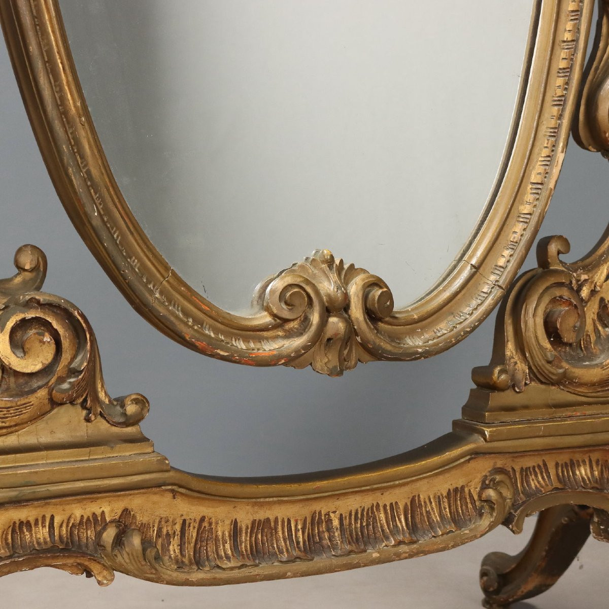 Psiche in Legno Intagliato Italia Inizio XX Secolo-photo-2