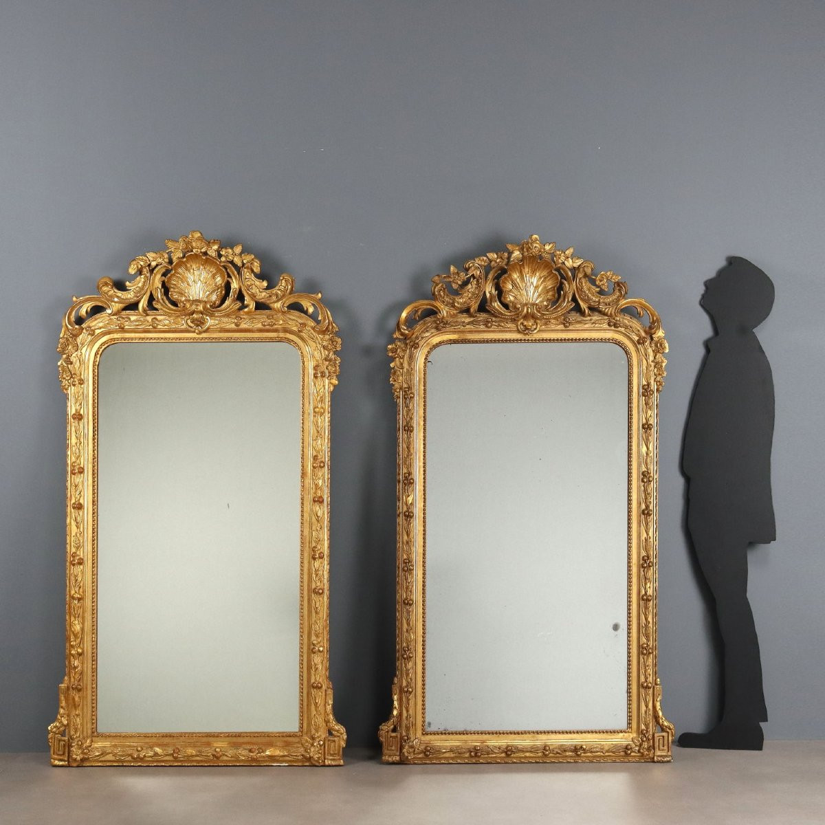 Coppia di Specchiere Intagliate e Dorate Italia Metà XIX Secolo-photo-2