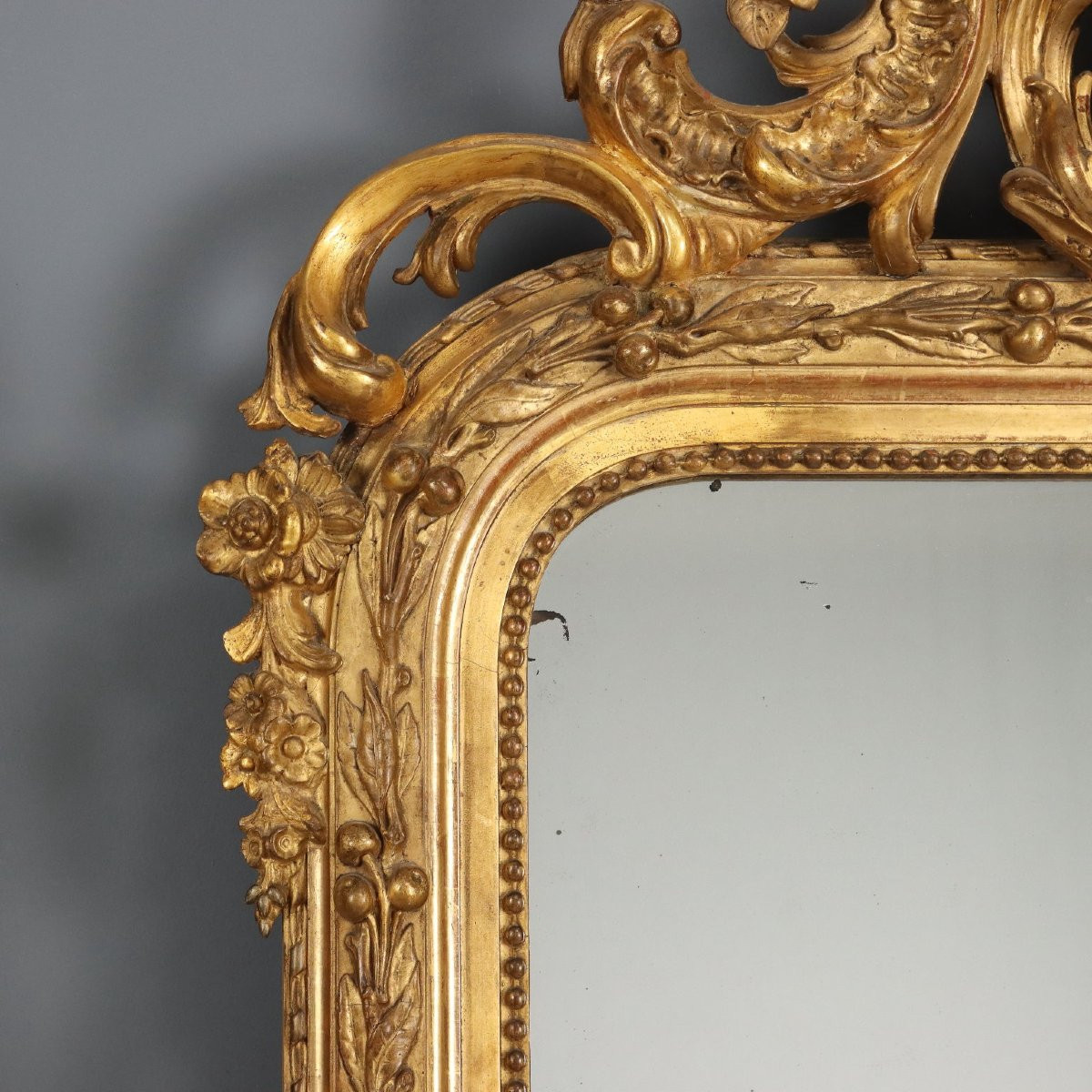 Coppia di Specchiere Intagliate e Dorate Italia Metà XIX Secolo-photo-4