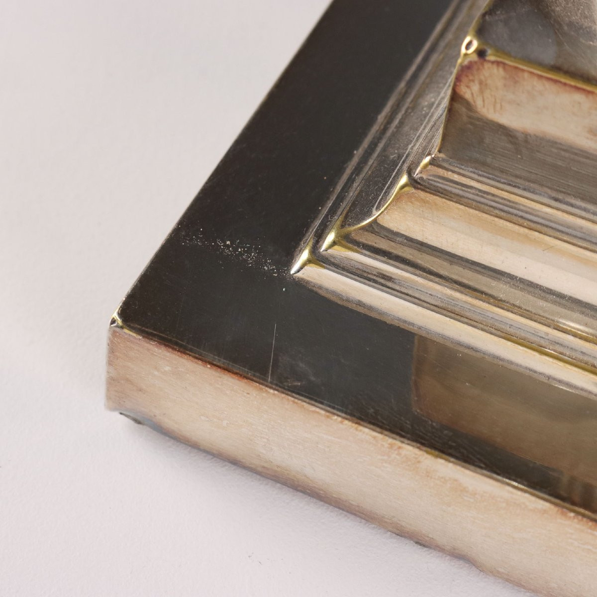 Gruppo di Tre Lampade in Metallo Argentato e Vetro Inghilterra Primi '900-photo-5