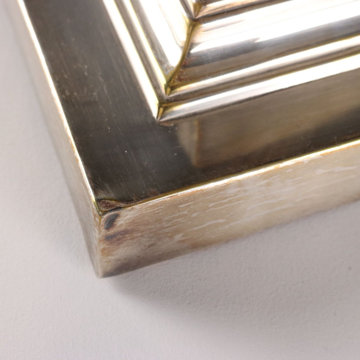 Gruppo di Tre Lampade in Metallo Argentato e Vetro Inghilterra Primi '900-photo-6