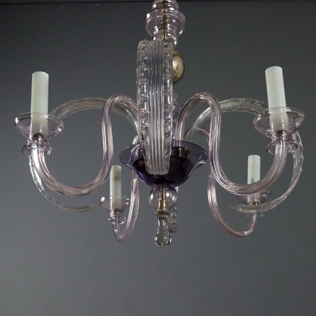 Lampadario in Vetro soffiato Veneziano Venezia XX secolo-photo-4