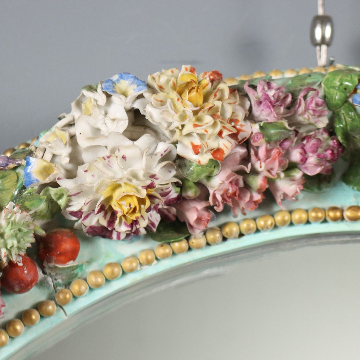 Specchio con Cornice in Ceramica Italia XIX Secolo-photo-3