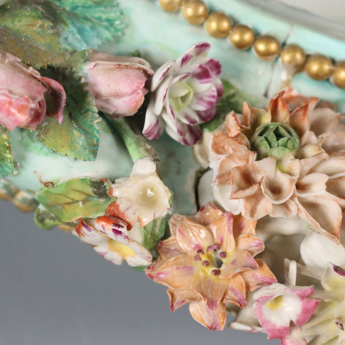 Specchio con Cornice in Ceramica Italia XIX Secolo-photo-4