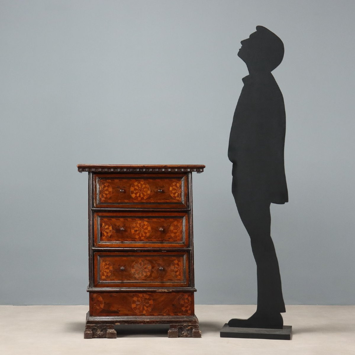 Comodino Barocco in Noce Lombardia XVII Secolo-photo-2