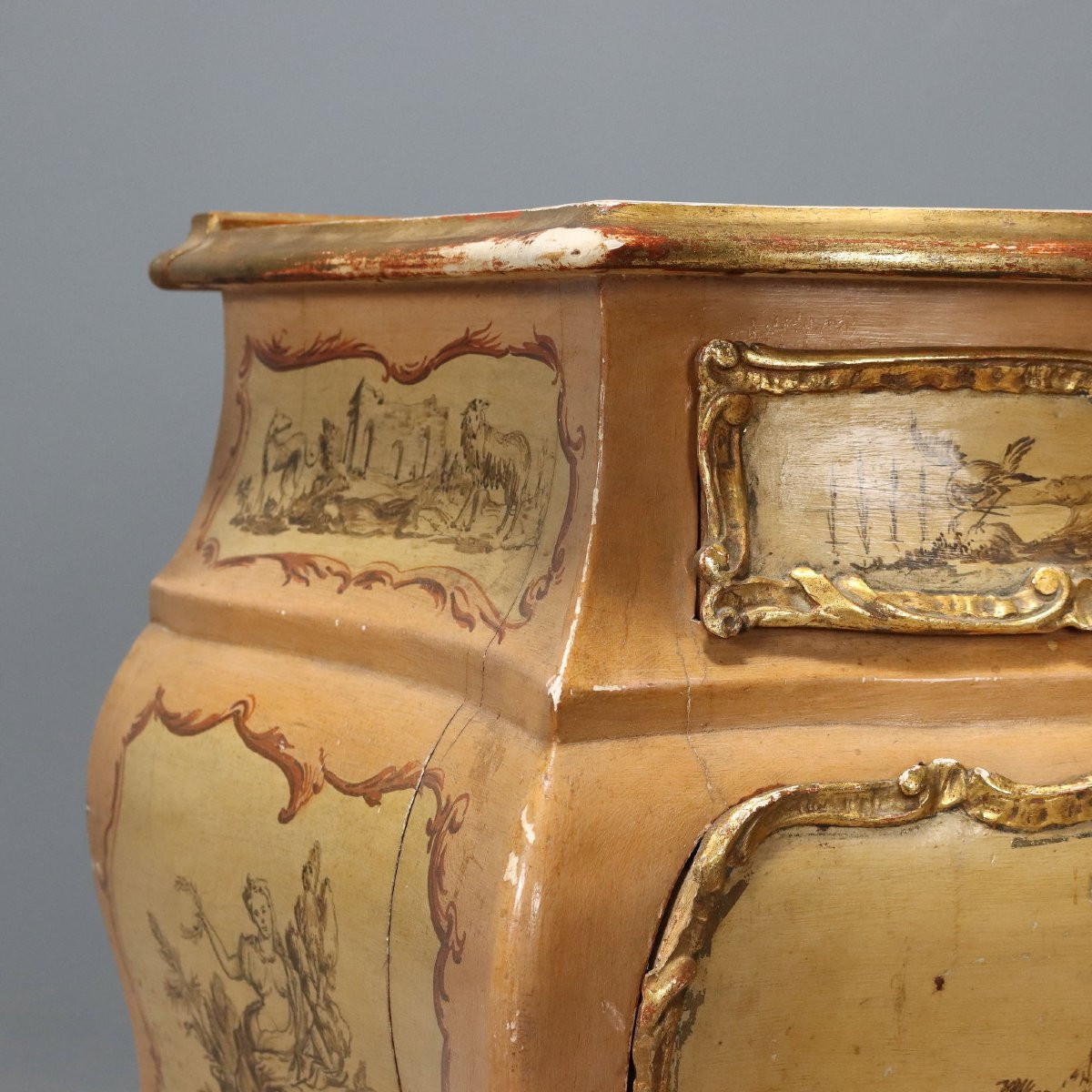 Coppia di Comodini in Stile Barocchetto Veneziano Venezia Inizio XX Secolo-photo-3