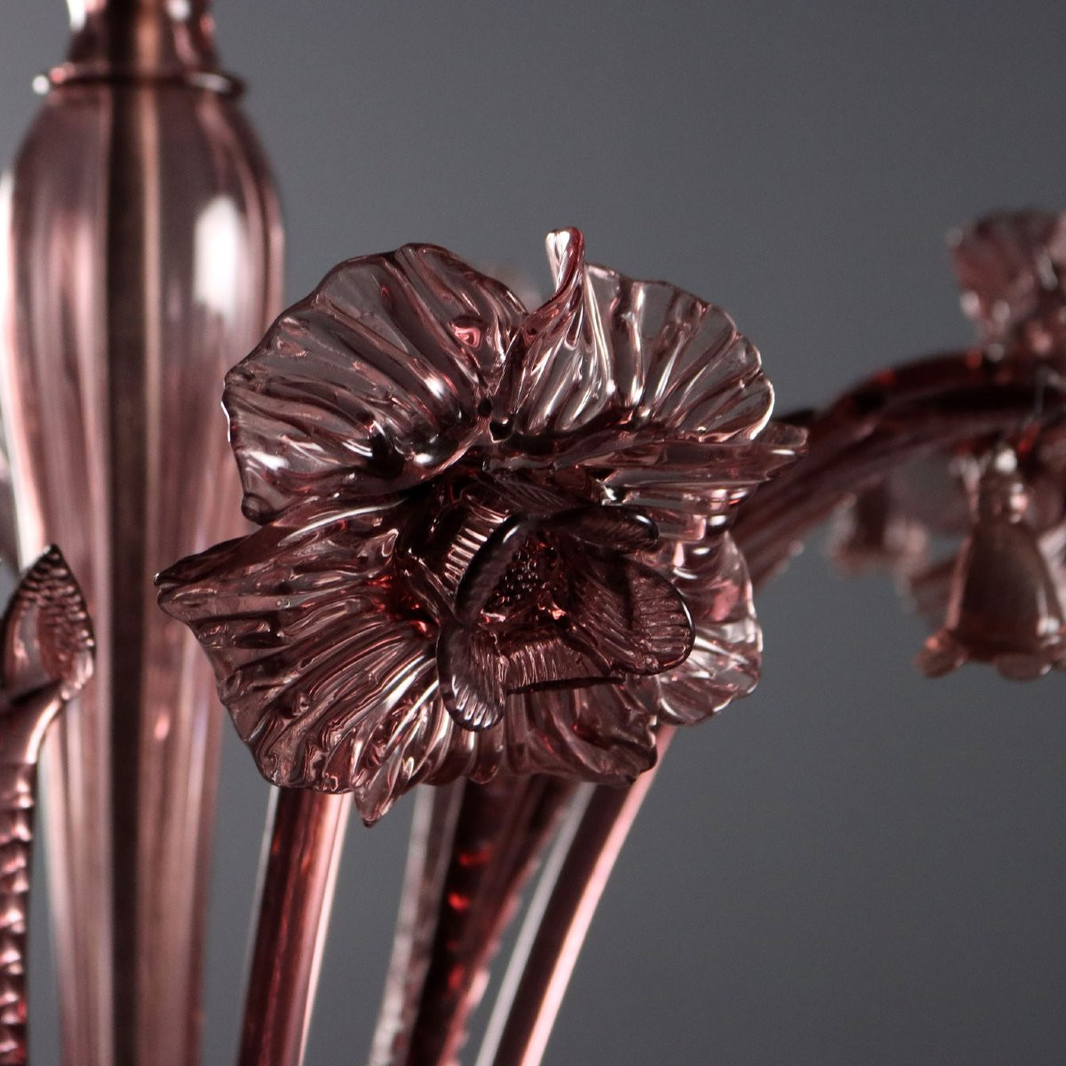 Lampadario in Vetro Soffiato Veneziano Murano Fine XIX Secolo-photo-1