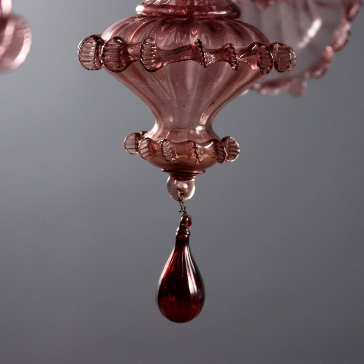 Lampadario in Vetro Soffiato Veneziano Murano Fine XIX Secolo-photo-7