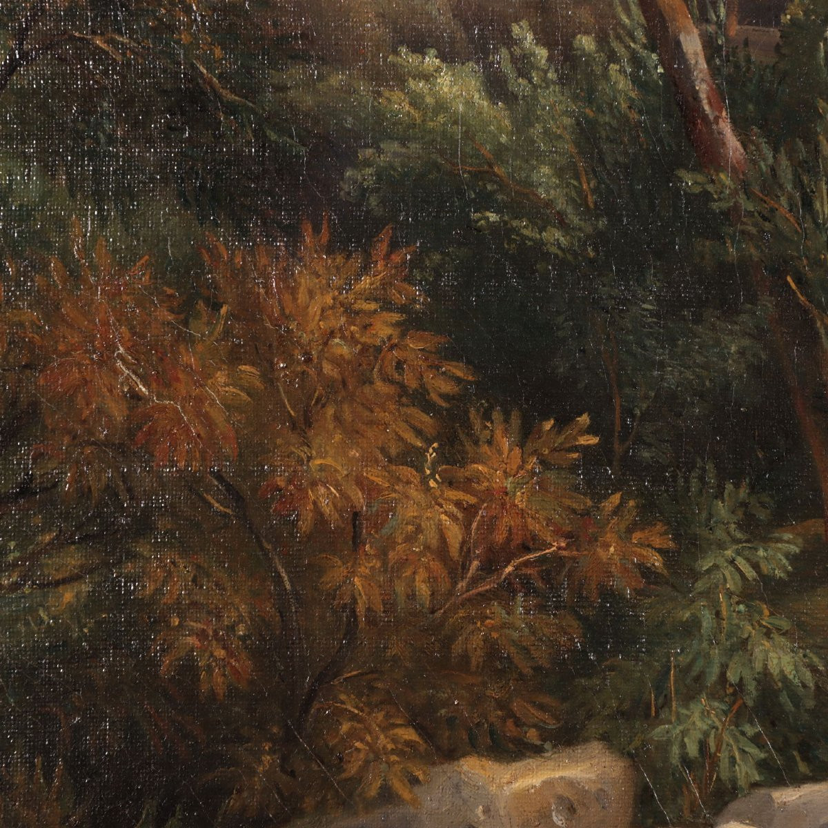 Dipinto di Paesaggio, Olio su Tela, XIX Secolo Veduta di Frascati Ambito di Achille Etna Michal-photo-3