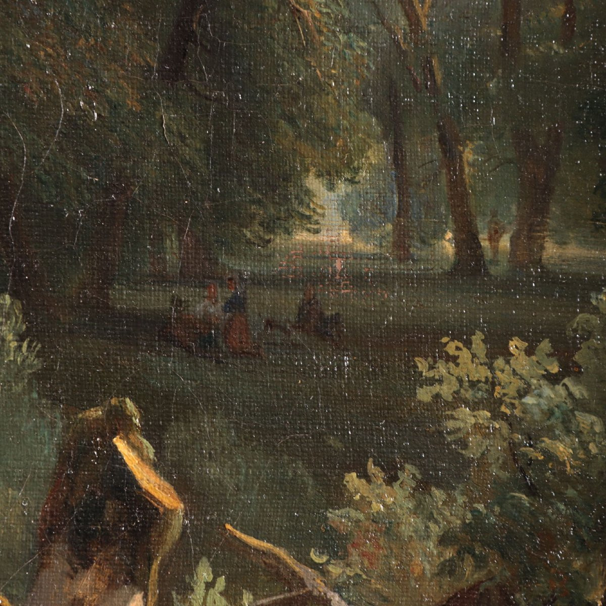 Dipinto di Paesaggio, Olio su Tela, XIX Secolo Veduta di Frascati Ambito di Achille Etna Michal-photo-4