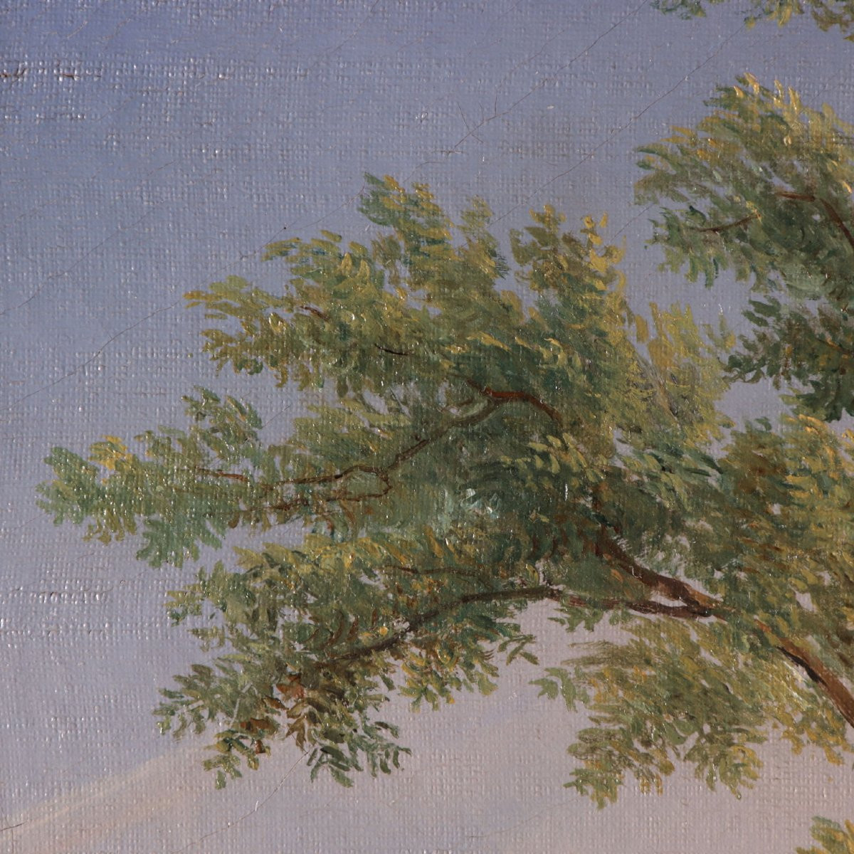 Dipinto di Paesaggio, Olio su Tela, XIX Secolo Veduta di Frascati Ambito di Achille Etna Michal-photo-5