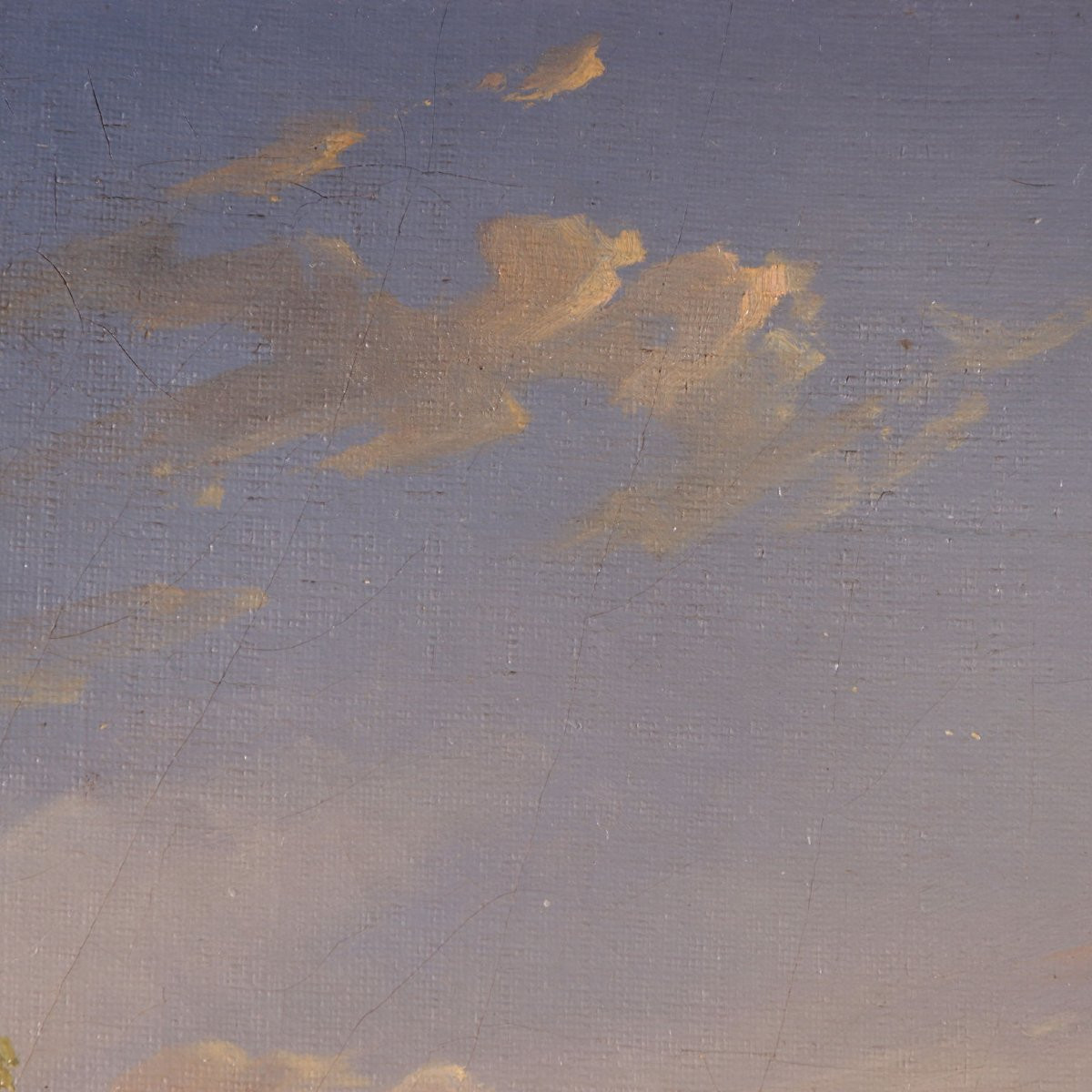 Dipinto di Paesaggio, Olio su Tela, XIX Secolo Veduta di Frascati Ambito di Achille Etna Michal-photo-6