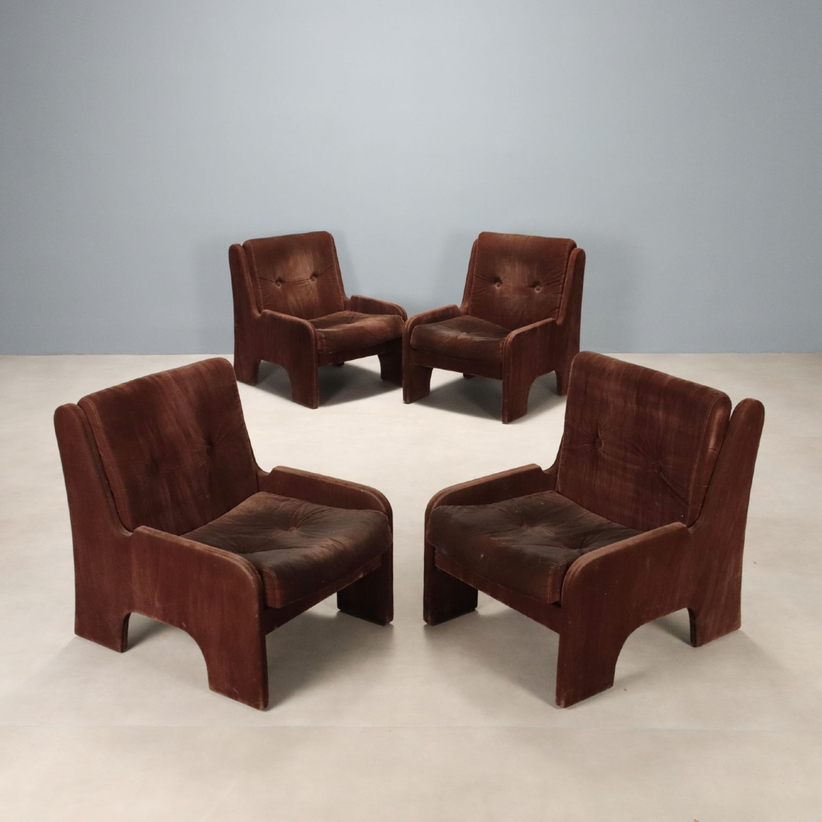 Gruppo di Poltrone Vintage Anni 70