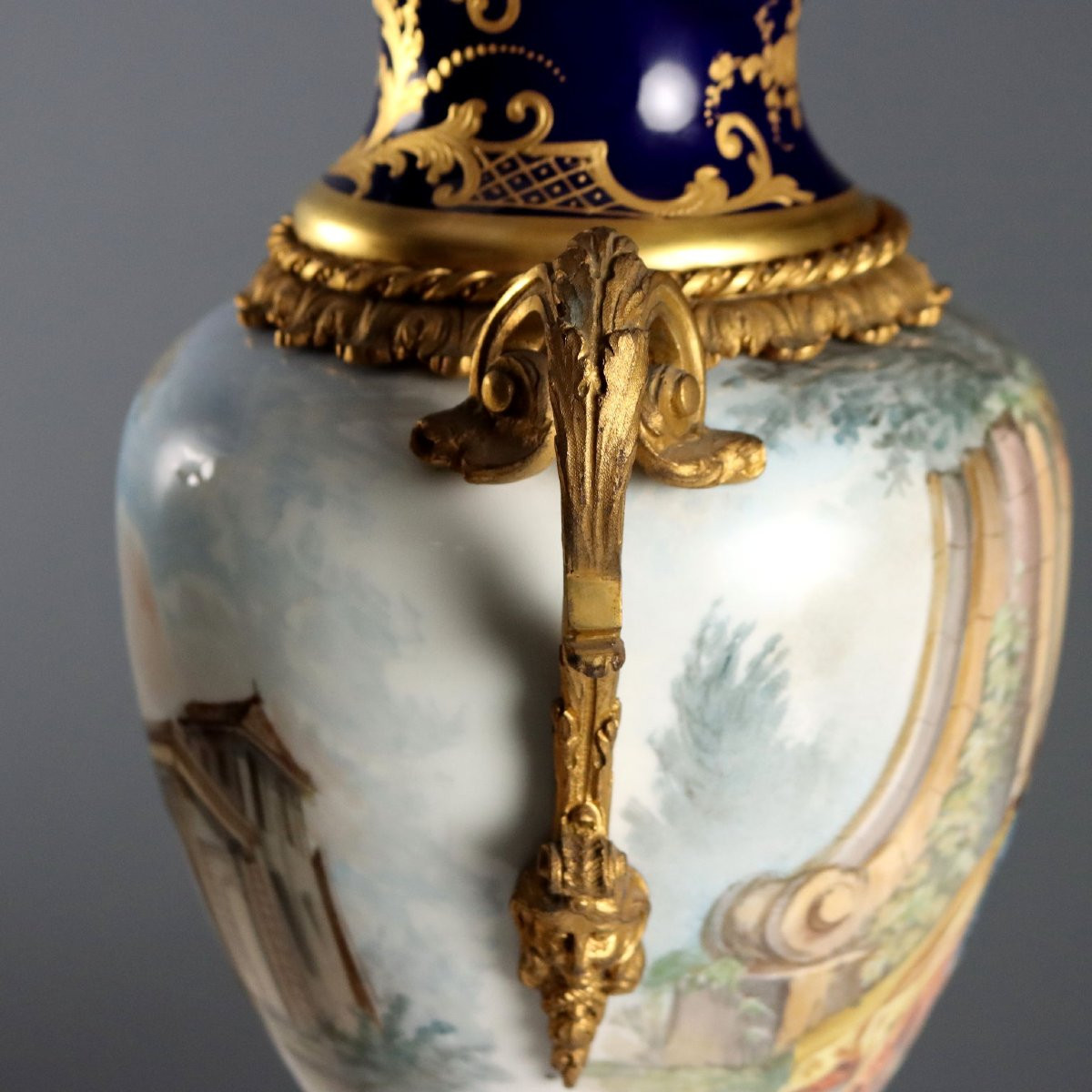 Coppia di Vasi in Porcellana di Sèvres Francia Fine XIX - Inizio XX Secolo-photo-5