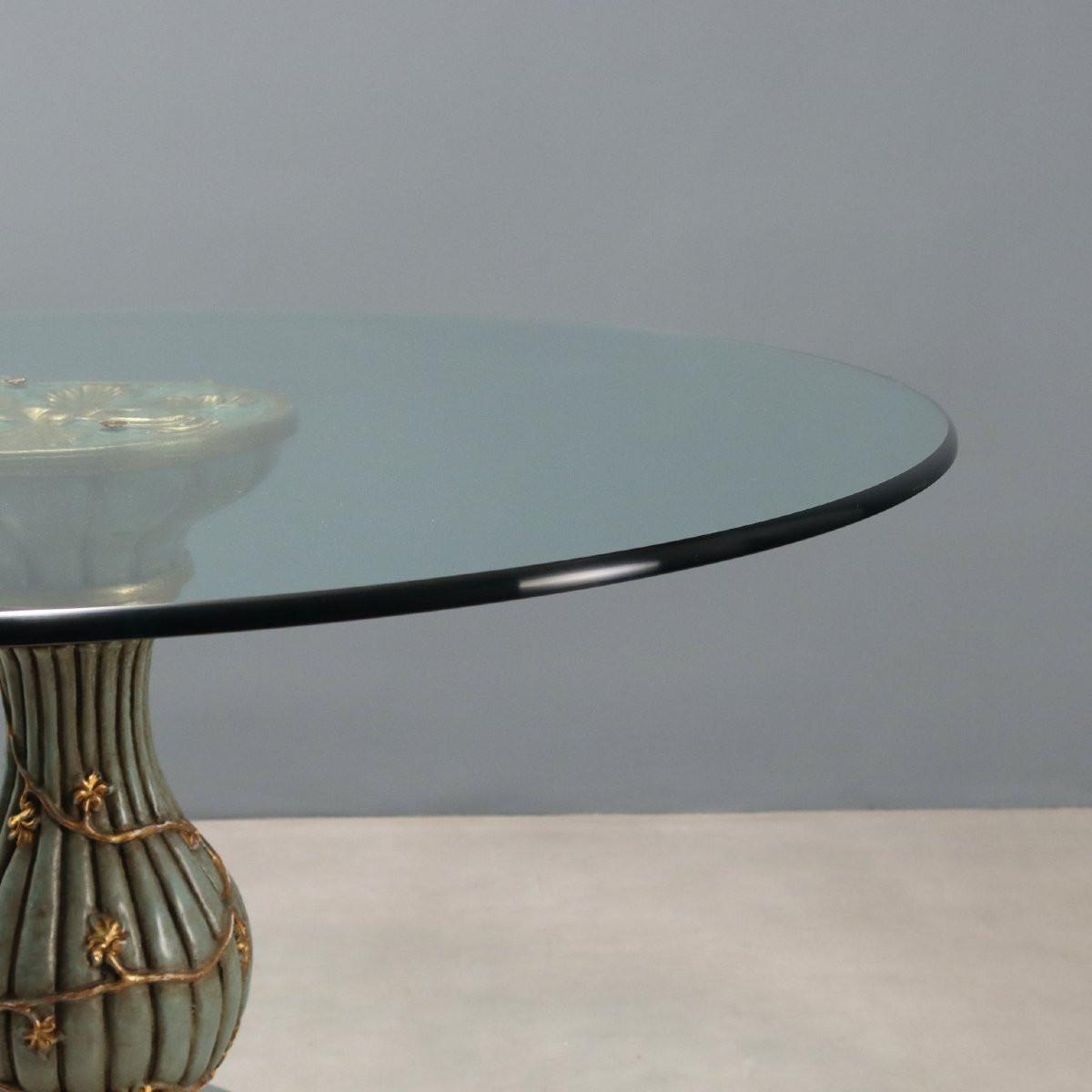 Tavolo Tondo con Piano in Vetro-photo-2