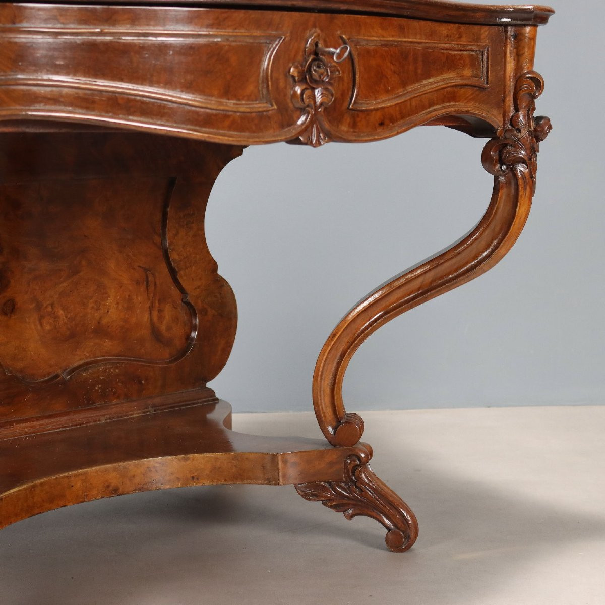 Scrittoio Luigi Filippo in Noce e Piuma di Noce Italia XIX Secolo-photo-5