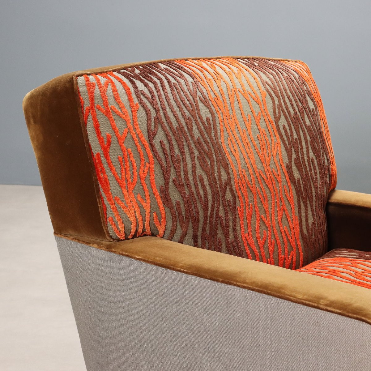 Coppia di Poltrone con Pouf Italia XX Secolo-photo-1