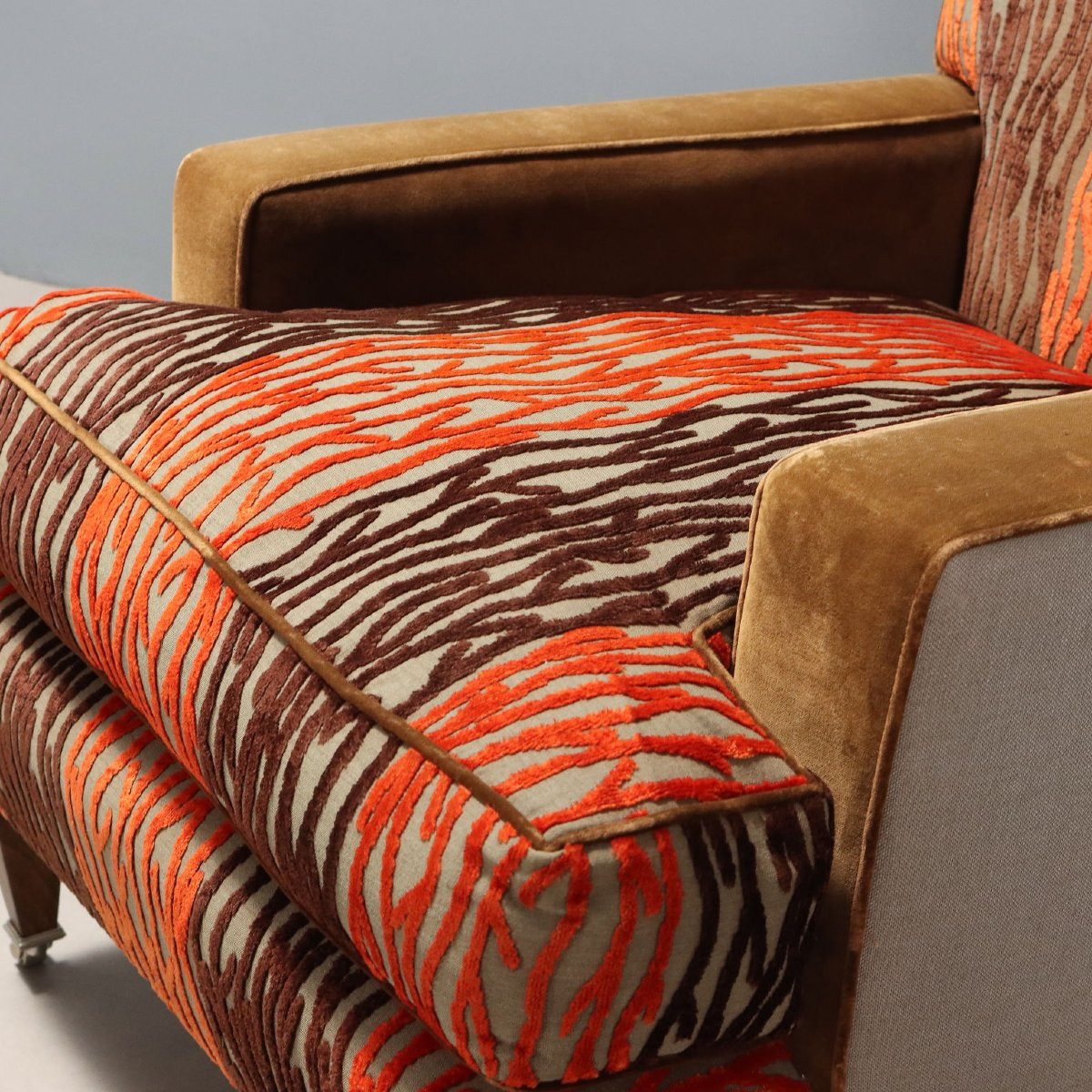 Coppia di Poltrone con Pouf Italia XX Secolo-photo-2