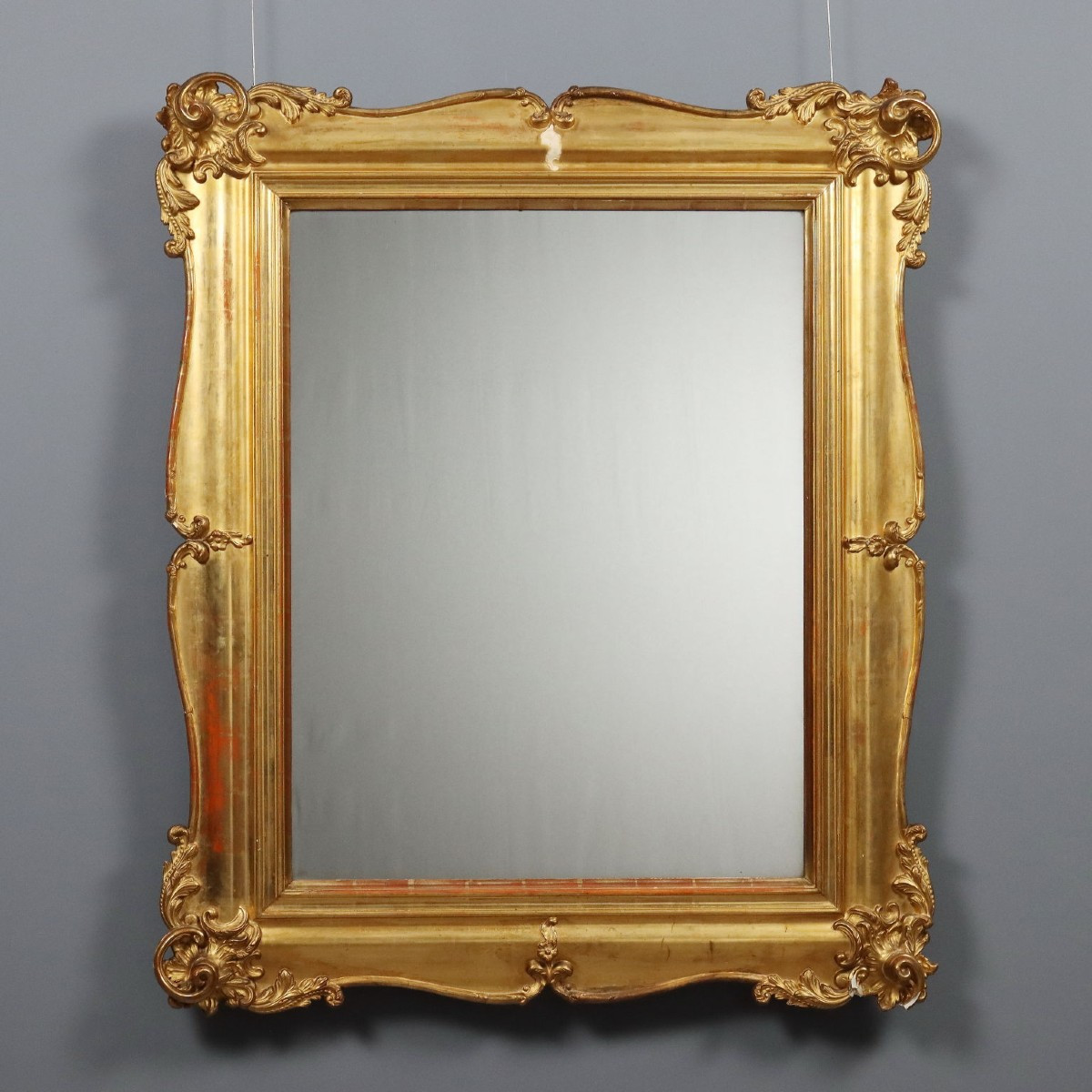 Specchiera in Legno Intagliato e Dorato Italia Fine XIX Secolo