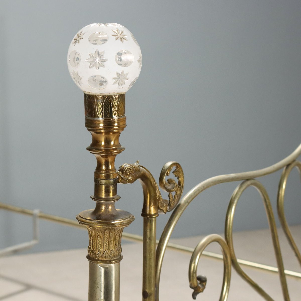 Letto in Ottone Italia, fine XIX Secolo-photo-3