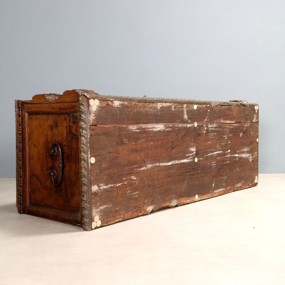 Cassapanca in Noce Italia Inizio XVIII Secolo-photo-8