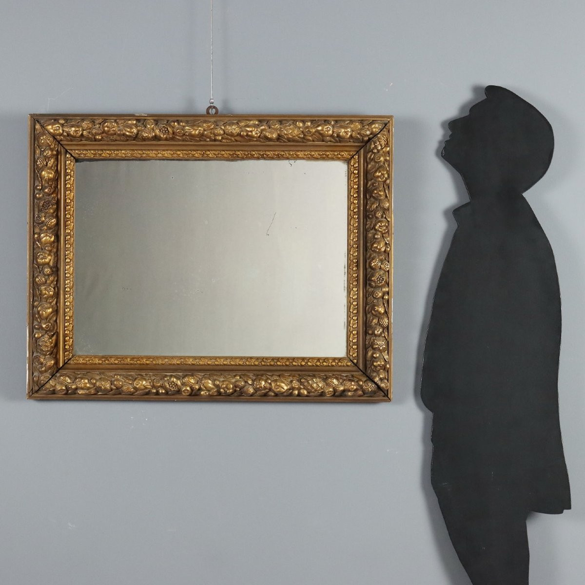 Specchiera con Cornice in Legno Dorato e Intagliato Italia Inizio XX Secolo-photo-2